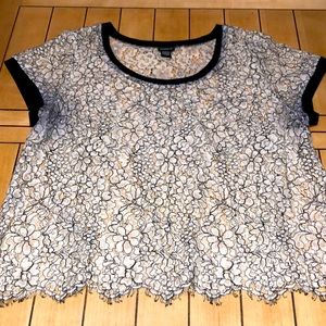 Torrid Size 2 Lace Top. White and Black